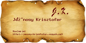 Jánosy Krisztofer névjegykártya